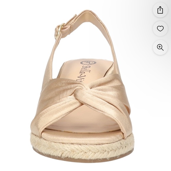 Brand New Bella Vita Kimora Wedge Sandals Champagne fabric upper Size 12B - Picture 3 of 7